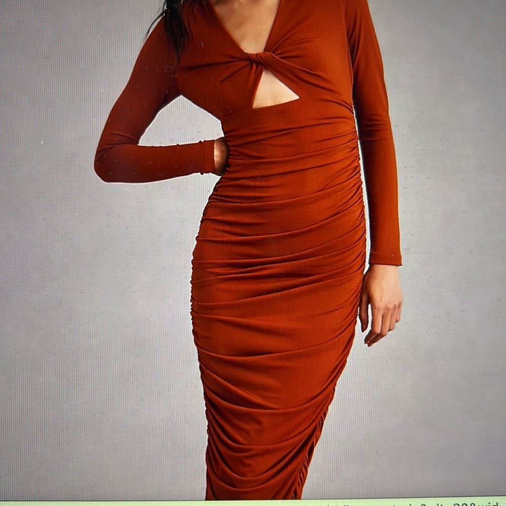 Anthropologie Ruched V neck dress NWT